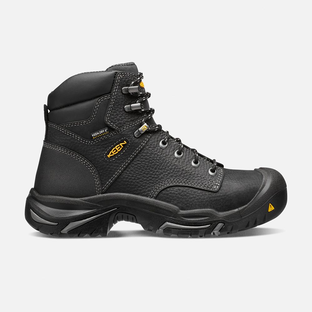 Botte de Travail Keen Homme Noir | Mt Vernon 6" (Steel Toe) | QSEAD-2593